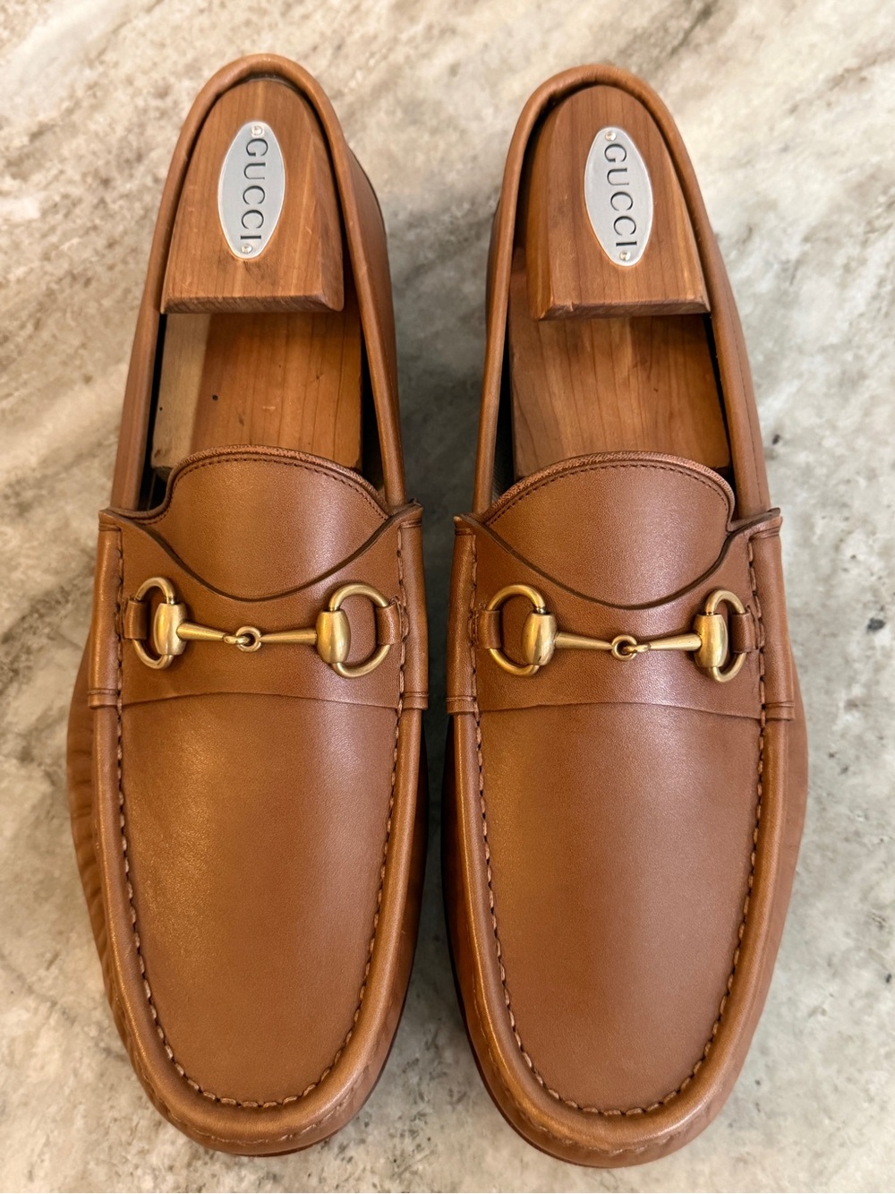 GUCCI 1953 Horsebit Tan Leather Loafer 10 / 10.5 US Jordaan Brown Sugar $1100